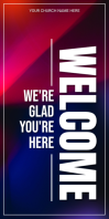 Purple Gradient Church Welcome Banner Roll Up Banner 3' × 6' template