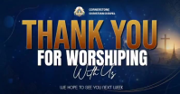 Purple Gradient Church Worship Thank You Facebook Shared Image Video template