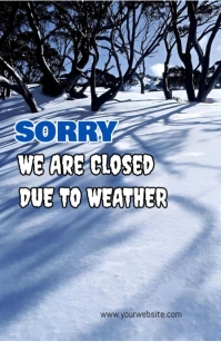 Purple Gradient Closed Due To Weather  announcement post Tabloide template