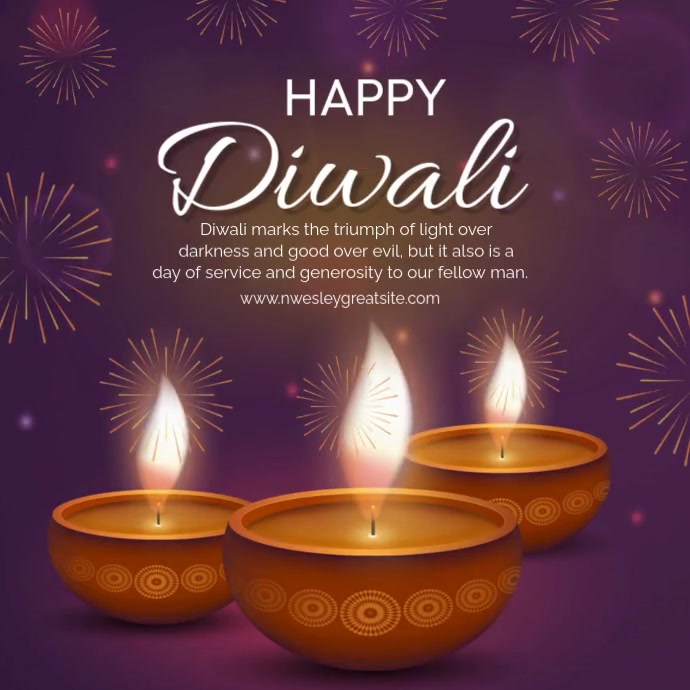 Purple Gradient Diwali Square (1:1) template