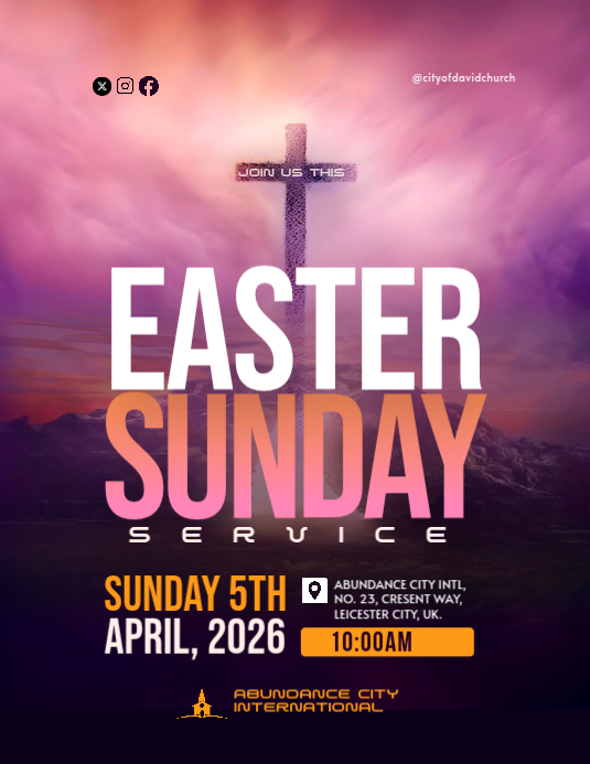 Spring Sunday Service Flyer Purple Gradient Easter Sunday Service Flyer Template | PosterMyWall