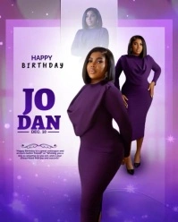 Purple Gradient Editable Birthday Flyer Video Template Instagram Portrait