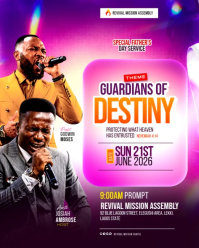 Purple Gradient Father's Day Celebration Service Flyer Instagram Portrait Video template