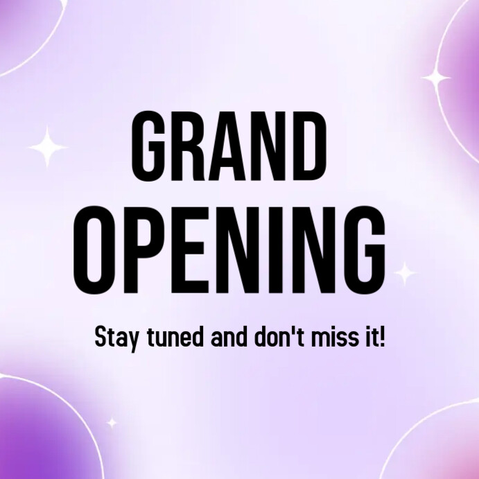 Purple Gradient Grand Opening Instagram Post Template | PosterMyWall