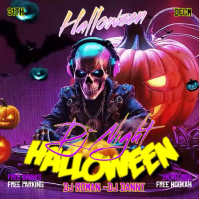 Paars Halloween DJ Night Square Template