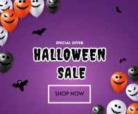 Purple Gradient Halloween Sale Medium Rectang Średni prostokąt template
