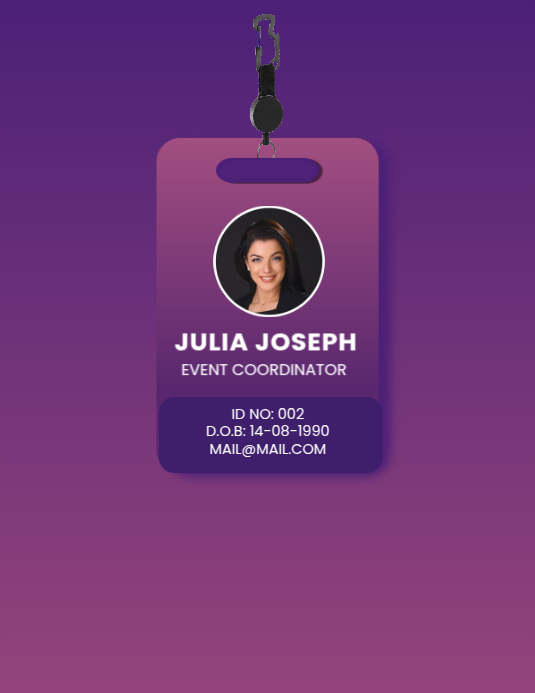 Copy of Purple Gradient Id Card Flyer (us Letter) | PosterMyWall
