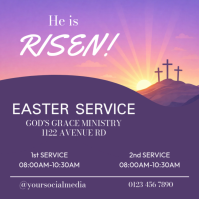 Lila Easter Service Instagram Post Template