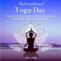 Purple Gradient International Yoga Day Video สี่เหลี่ยมจัตุรัส (1:1) template