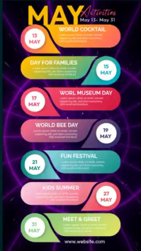 Purple Gradient May Events Schedule Instagram Story Video template