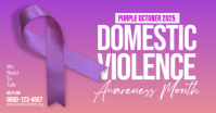 Purple Gradient Modern & Minimal Domestic Violence Awareness Month Facebook Shared Image template