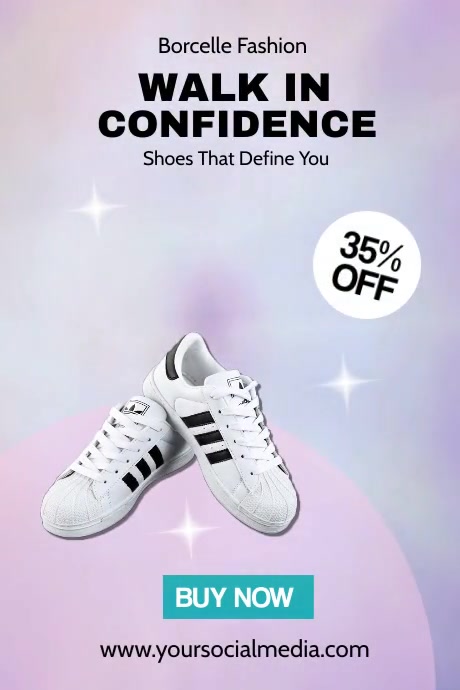 Purple Gradient New Shoes Collection Sale Pos Plakkaat template