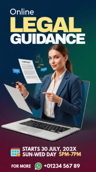Purple Gradient Online Legal Services Instagram Story template