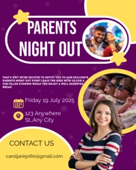 Purple Gradient Parents Night Out 2025 Instagram Portrait template