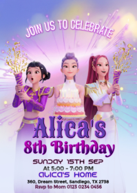 Purple Gradient Pop Culture Celebration A6 template