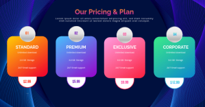 Purple Gradient Pricing Plan Facebook Shared Image template