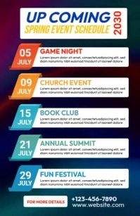 Purple Gradient Schedule Template Tabloid