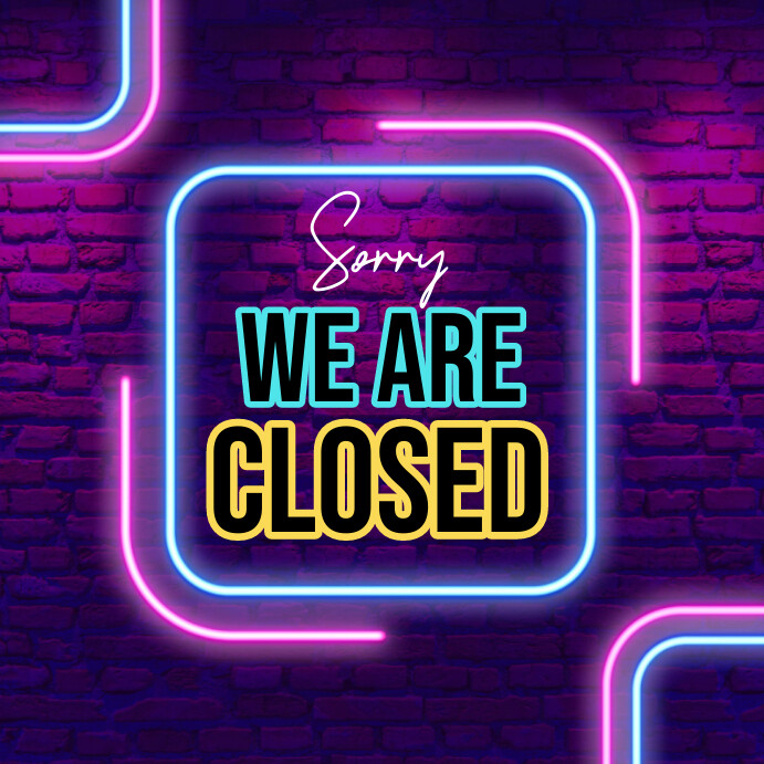 Modèle Purple Gradient Sorry We're Closed Temporaril | PosterMyWall