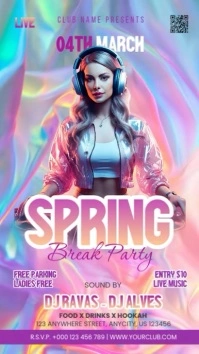 Purple Gradient Spring Break Party Event Instagram Reel template