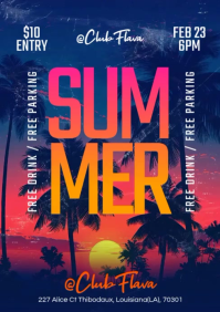 Purple Gradient Summer Party A5 Video template