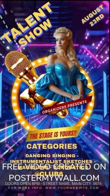 Purple Gradient Talent Show Youtube Short template