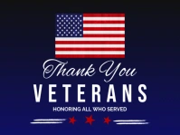 Purple Gradient Thank You Veterans Yard Sign Cartello da esterno template