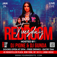 Purple Gradient Tuesday Party  Instagram Post template