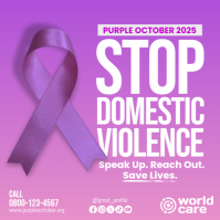 Purple Gradient Typographic Awareness Poster Stop Domestic Violence Campaign template