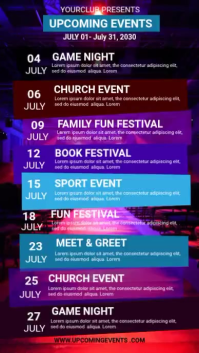 Purple Gradient Upcoming Events WhatsApp Status Video template
