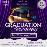 Purple Graduation Ceremony Square (1:1) template