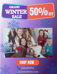 Purple Grand Winter Sale Flyer (us Letter) Pamflet (Letter AS) template