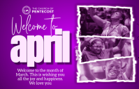 Purple Grunge Church Welcome Tabloid template