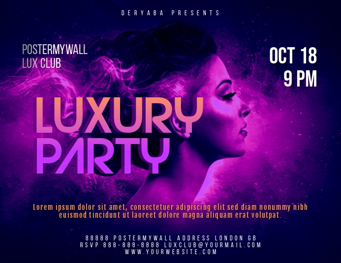 Purple Hair Landscape Size Flyer Template Postermywall
