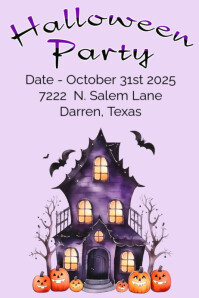 Purple Halloween, Party Poster Plakat template