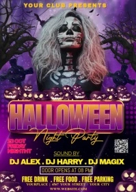 Purple Halloween A6 template