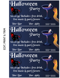 Purple  Halloween Bar Party Ad Flyer (us Letter) template
