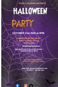 Lilla Halloween Party Poster Template
