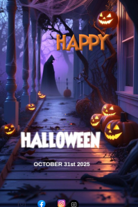 Lilla Halloween Party Invitation Poster Template