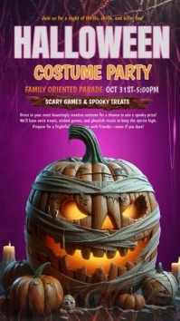 Purple Halloween Costume Party Instagram Story template