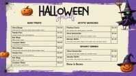 Purple Halloween Fast Food Menu Ekran reklamowy (16:9) template
