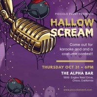 Purple Halloween Party Menu Video Square (1:1) template