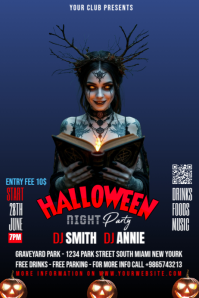 Purple  Halloween Poster template