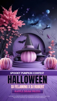 Purple Halloween Raffle Draw Instagram Story template