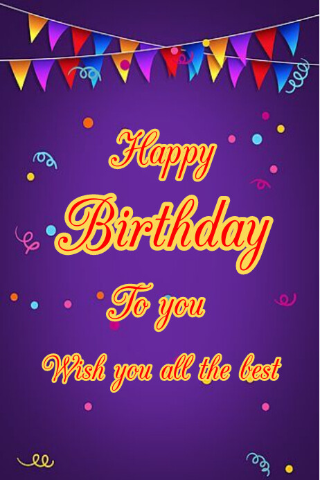 Purple Happy Birthday Poster Template | PosterMyWall