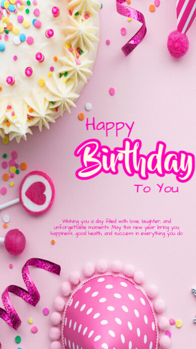 Purple  Happy Birthday Template  Instagram Story