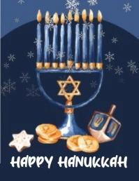 Purple Happy Hanukkah Video Flyer (us Letter) template