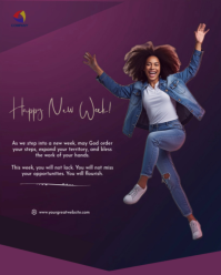 Purple Happy New Week Instagram Portrait template