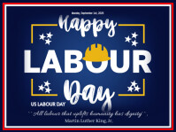 Purple Happy Us Labour Day Yard Sign Panneau de jardin template