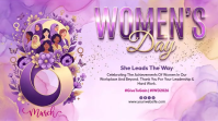 Purple Happy Women's Day Digital Display (16:9) template