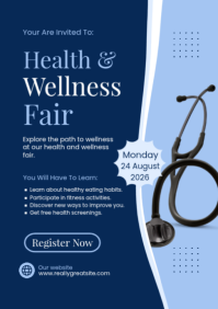 Purple Health and Wellness Fair A2 template